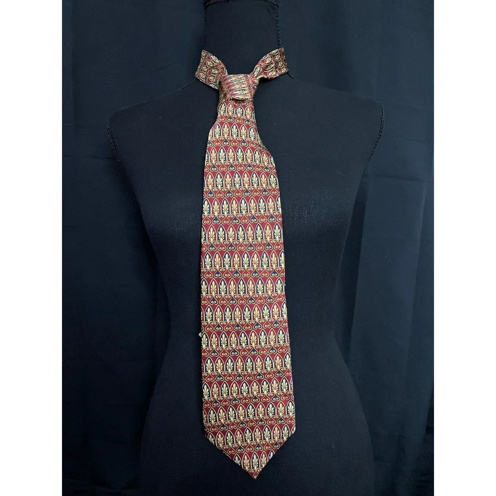 Lot of 2 Patterned Ties LORD & TAYLOR + MICHAEL JACOBS‎ Geometric Silk Neckwear